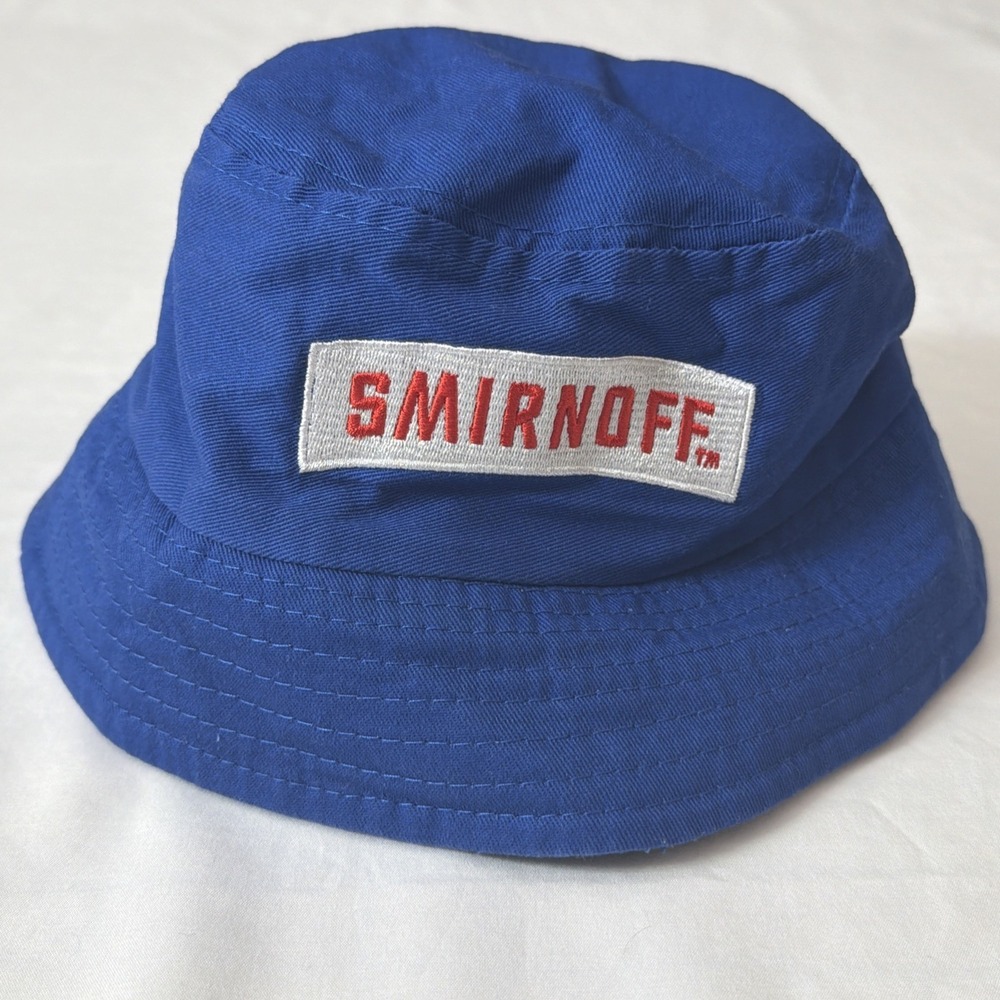 Smirnoff Bucket Hat‎ Vodka Promo OSFM (Small/Medium) Blue Floppy